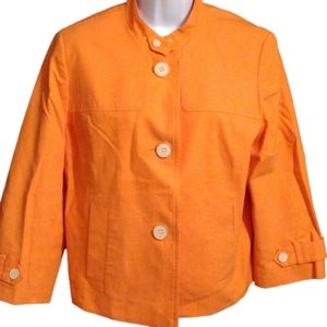 Talbots collection orange button up lined  blazer
